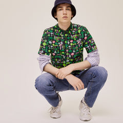 Unisex Lacoste x Jeremyville Regular Fit Cotton Shirt | Lacoste Mens|Womens