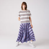 Wo Dissimilar Striped Pleated Jersey T-shirt Dress | Lacoste Womens