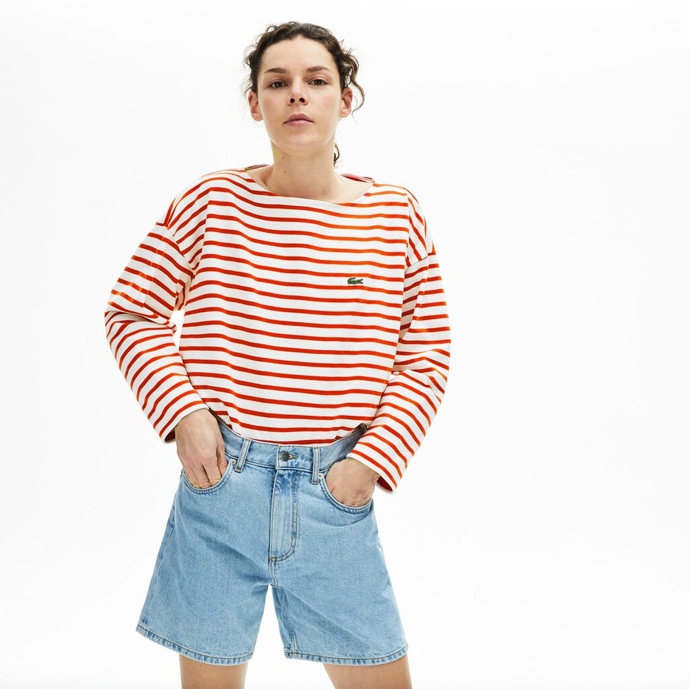 Wo Cotton Nautical Striped T-Shirt | Lacoste Womens