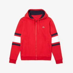 SPORT Striped-Sleeve Hooded Zip Sweatshirt | Lacoste Mens