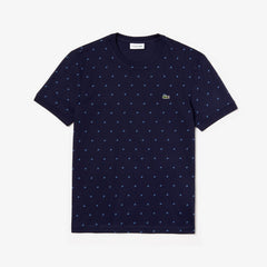 Crewneck Mini Houndstooth Cotton T-shirt | Lacoste Mens