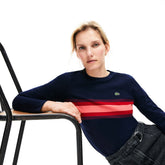 Wo Long Sleeve Multicolor Stripe T-Shirt | Lacoste Womens