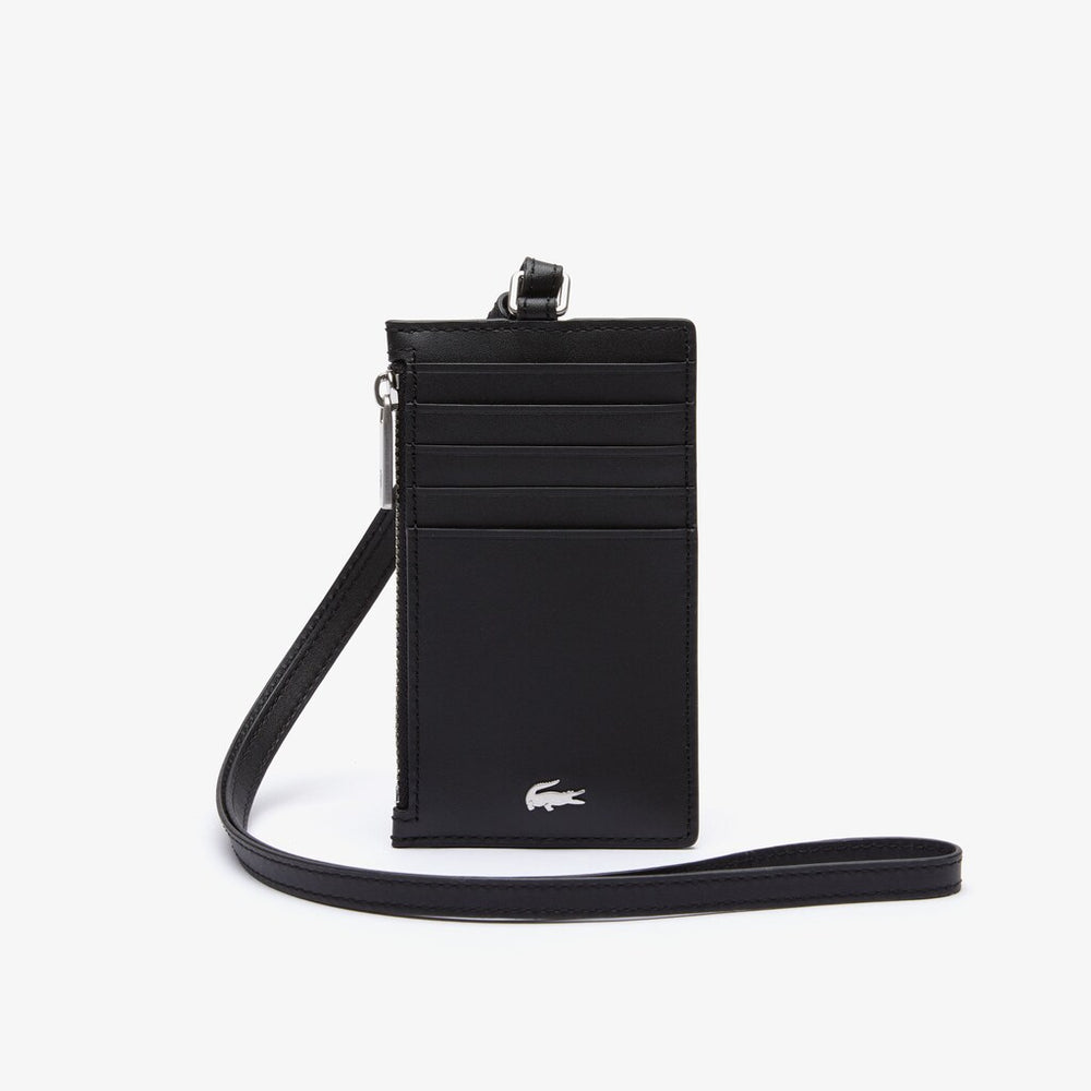Fitzgerald Leather Neck Strap Zippered Card Holder | Lacoste Mens