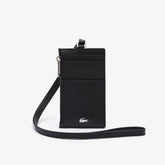 Fitzgerald Leather Neck Strap Zippered Card Holder | Lacoste Mens