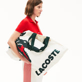 Wo Oversized Crocodile Print Cotton Large Tote | Lacoste Womens