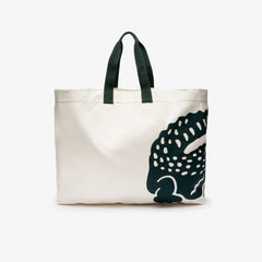 Wo Oversized Crocodile Print Cotton Large Tote | Lacoste Womens