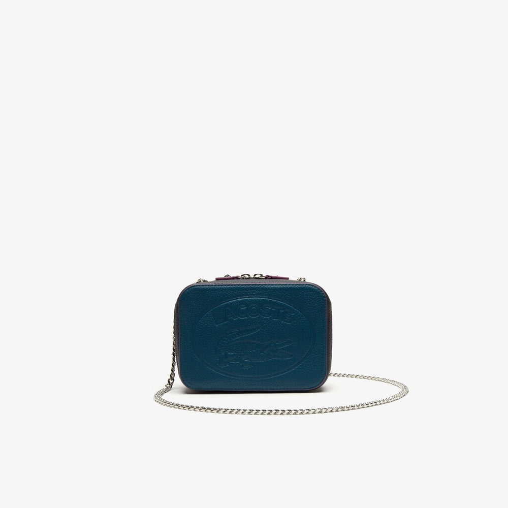Wo Croco Crew Tricolour Leather Zippered Shoulder Bag | Lacoste Womens