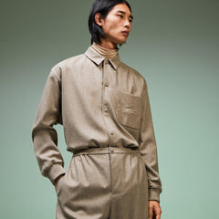 Fashion Show Solid Wool Shirt with Chest Pocket | Lacoste Mens