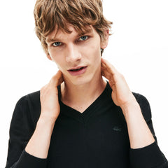 V-neck Wool Jersey Sweater | Lacoste Mens