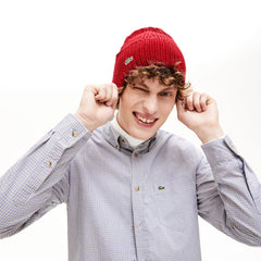 Turned Edge Ribbed Wool Beanie | Lacoste Mens