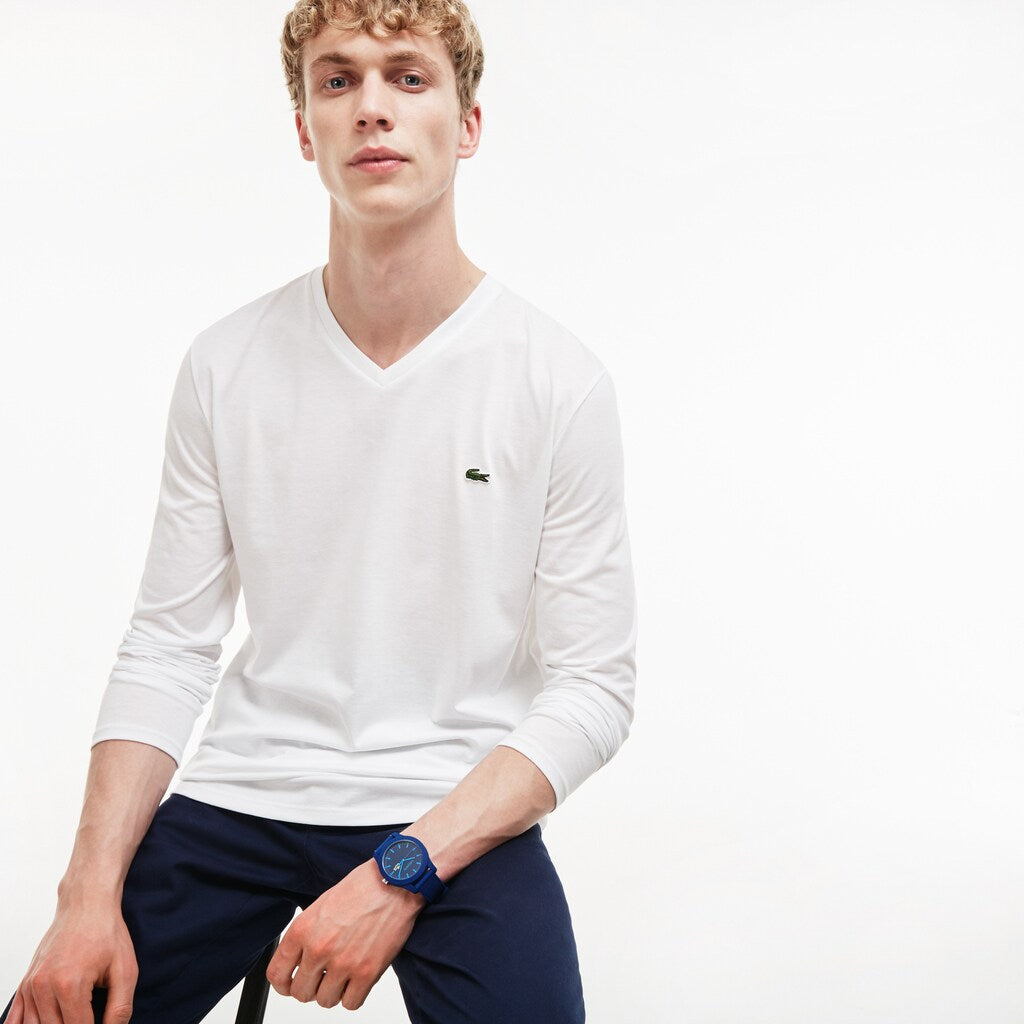 V-neck Pima Cotton Jersey T-shirt | Lacoste Mens