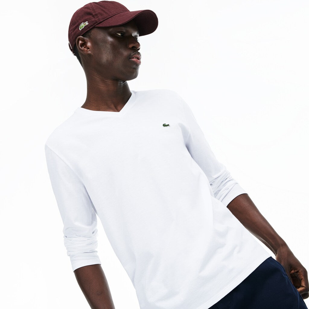 V-neck Pima Cotton Jersey T-shirt | Lacoste Mens
