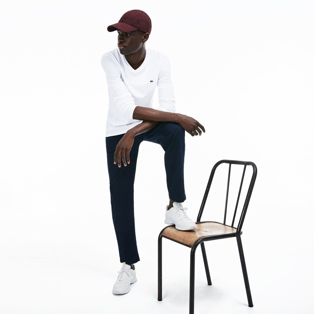V-neck Pima Cotton Jersey T-shirt | Lacoste Mens