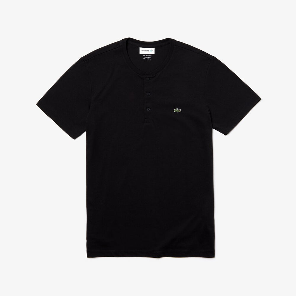 Regular Fit Pima Cotton Henley T-shirt | Lacoste Mens