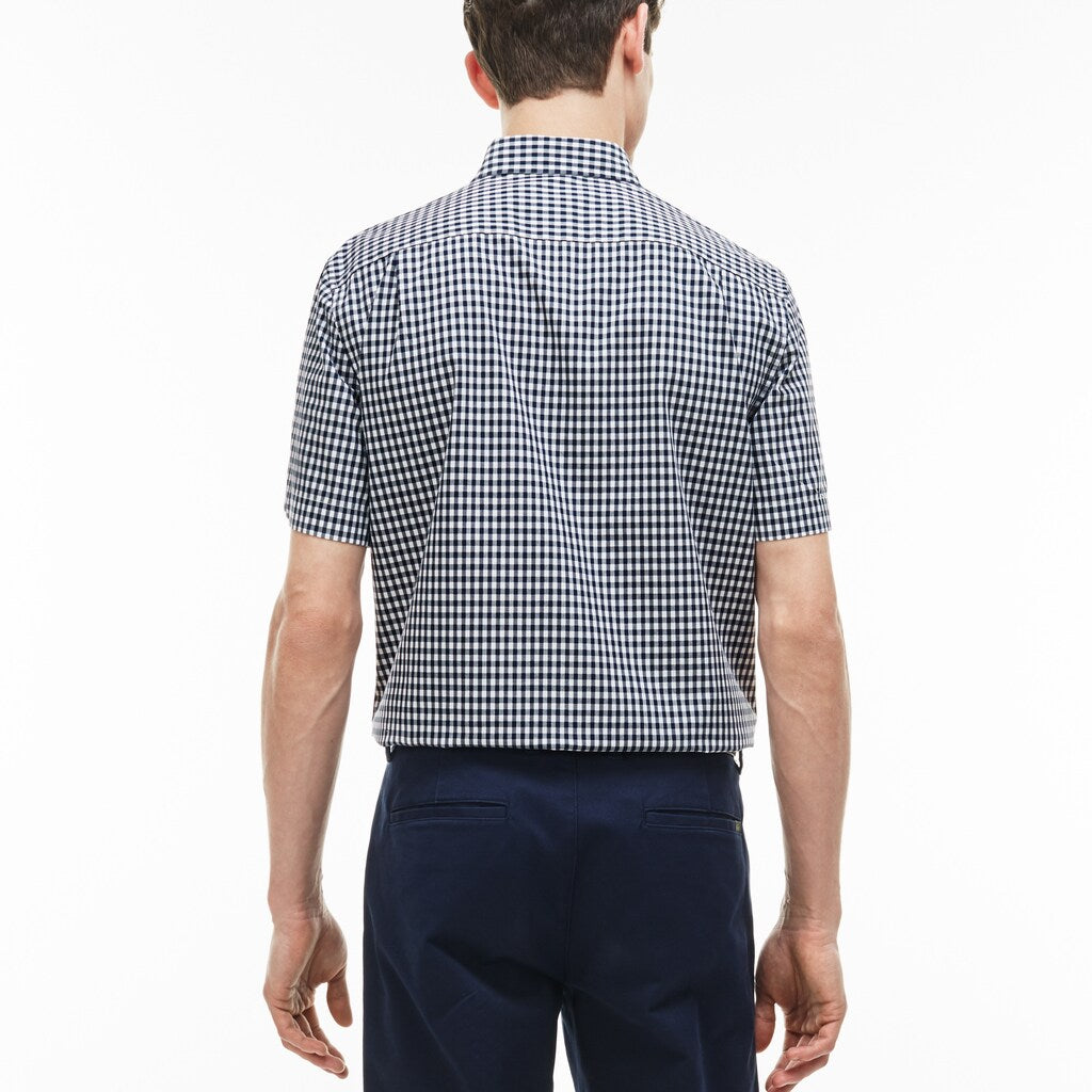 Regular Fit Gingham Poplin Shirt | Lacoste Mens