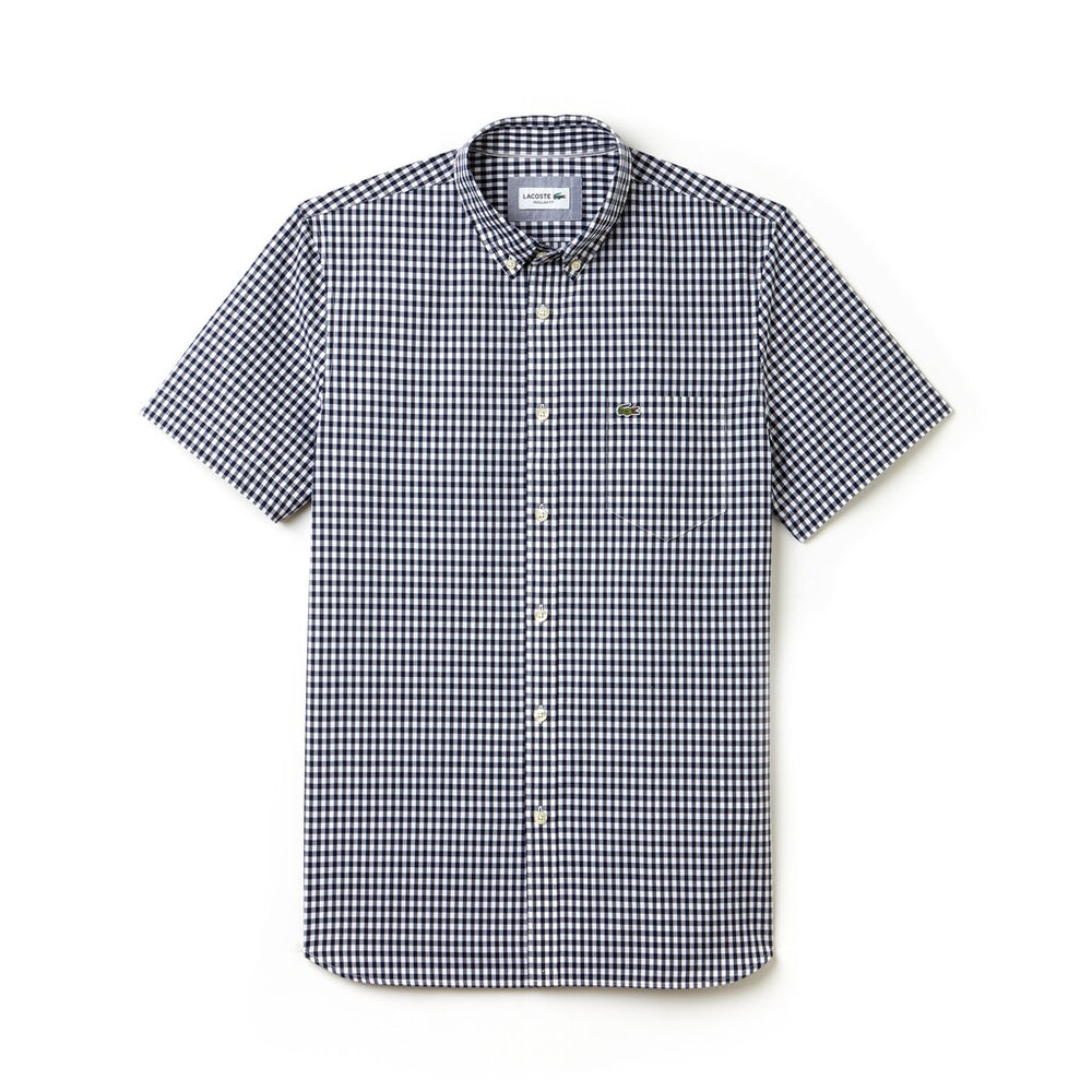 Regular Fit Gingham Poplin Shirt | Lacoste Mens