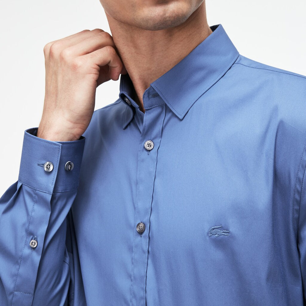 Slim Fit Stretch Cotton Poplin Shirt | Lacoste Mens