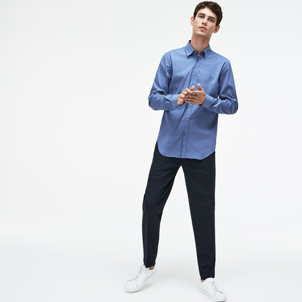 Slim Fit Stretch Cotton Poplin Shirt | Lacoste Mens