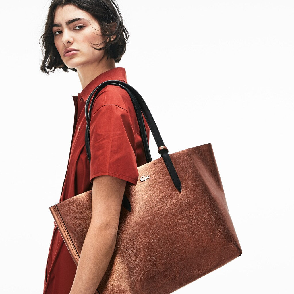 Wo  Anna Reversible Matte And Iridescent Leather Tote | Lacoste Womens