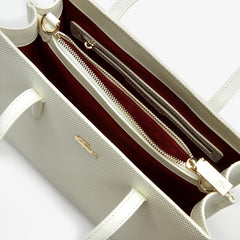 Wo  Chantaco Dual Carry Piqué Zip Leather Tote | Lacoste Womens