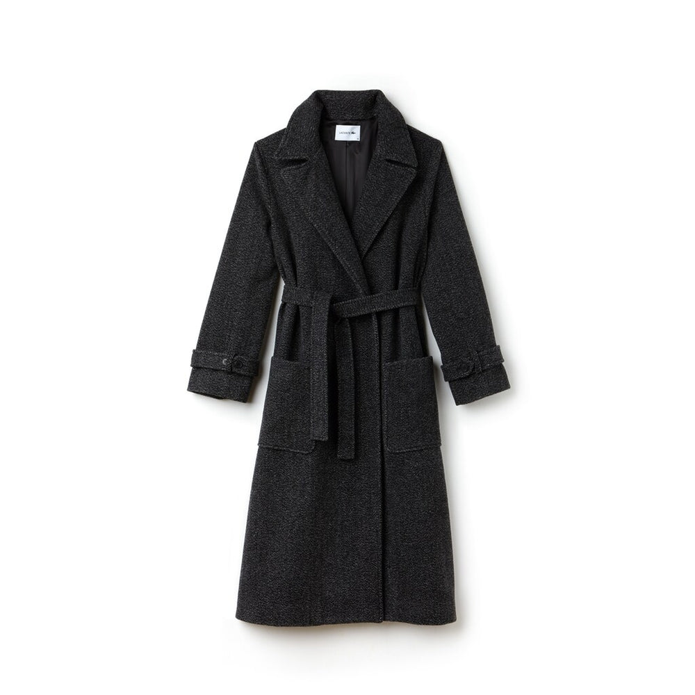 Wo  Long Belted Tweed Coat | Lacoste Womens