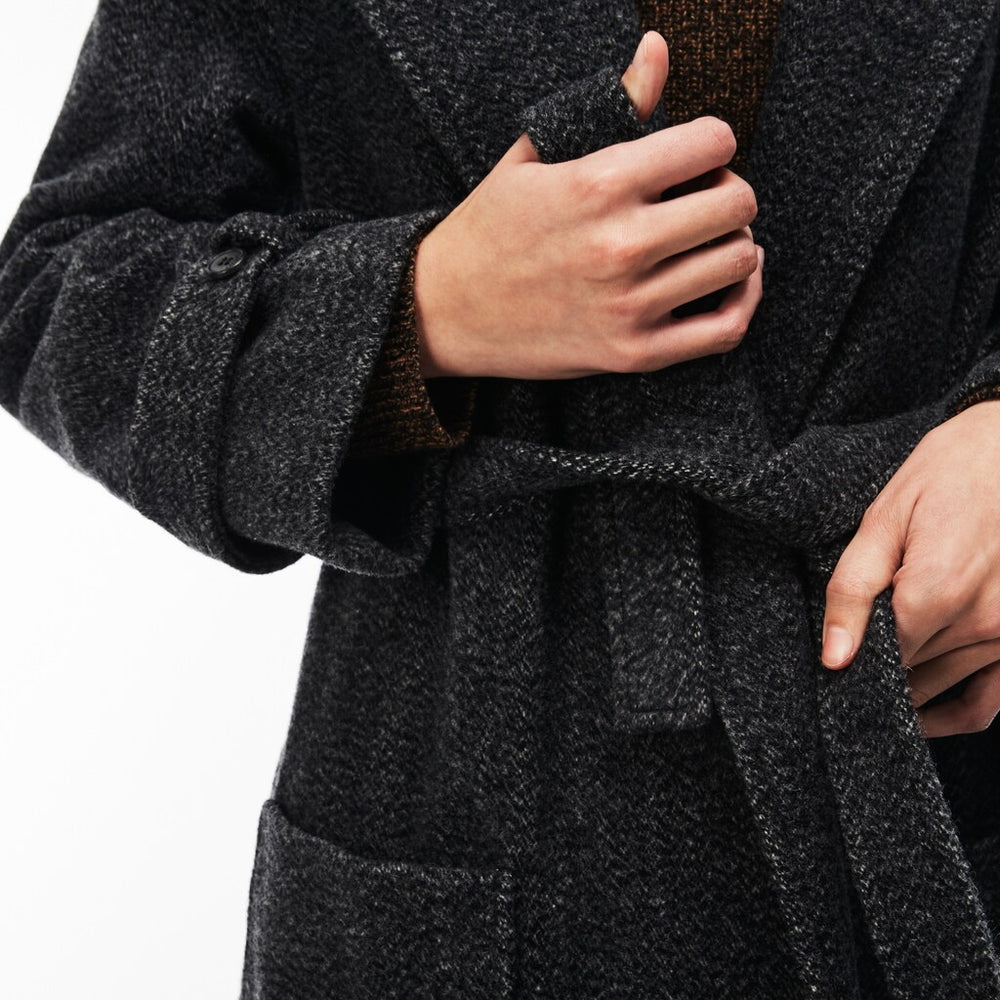 Wo  Long Belted Tweed Coat | Lacoste Womens