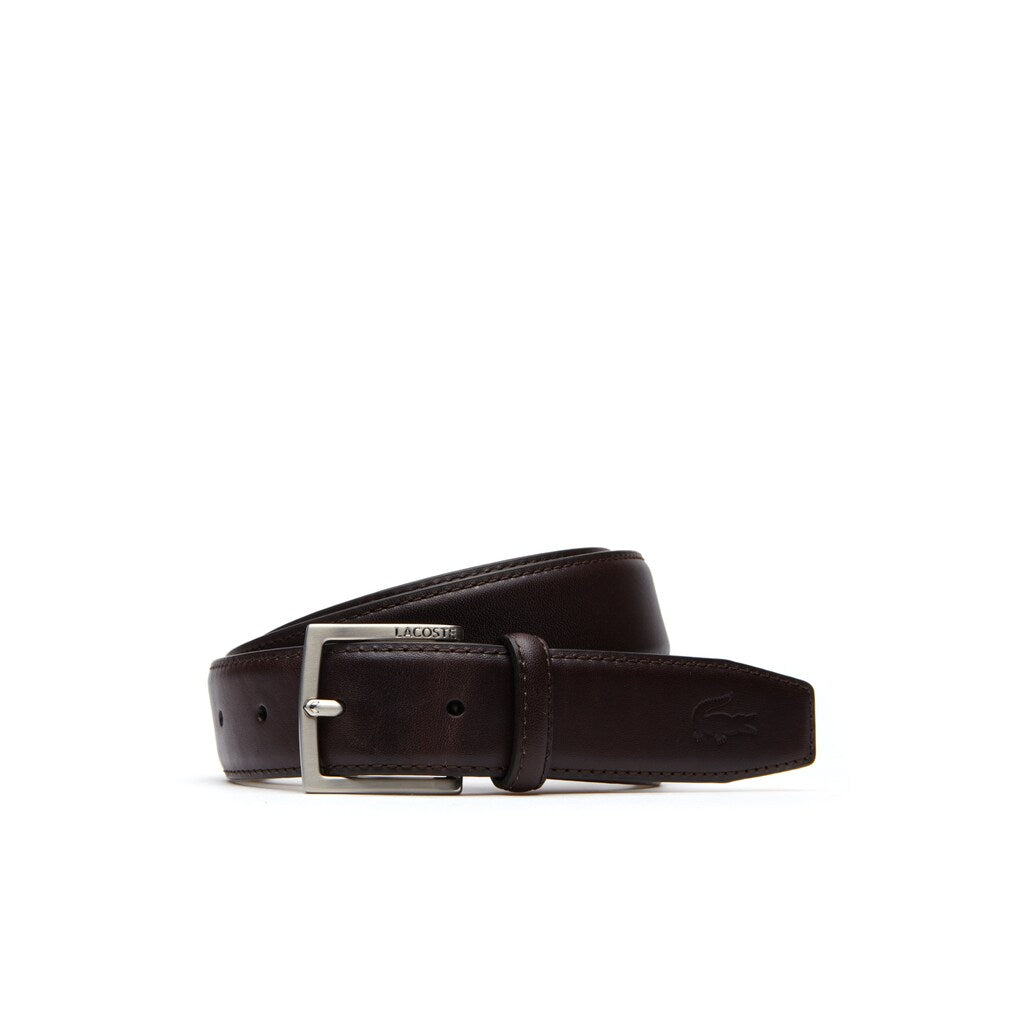 Engraved Tongue Buckle Leather Belt | Lacoste Mens