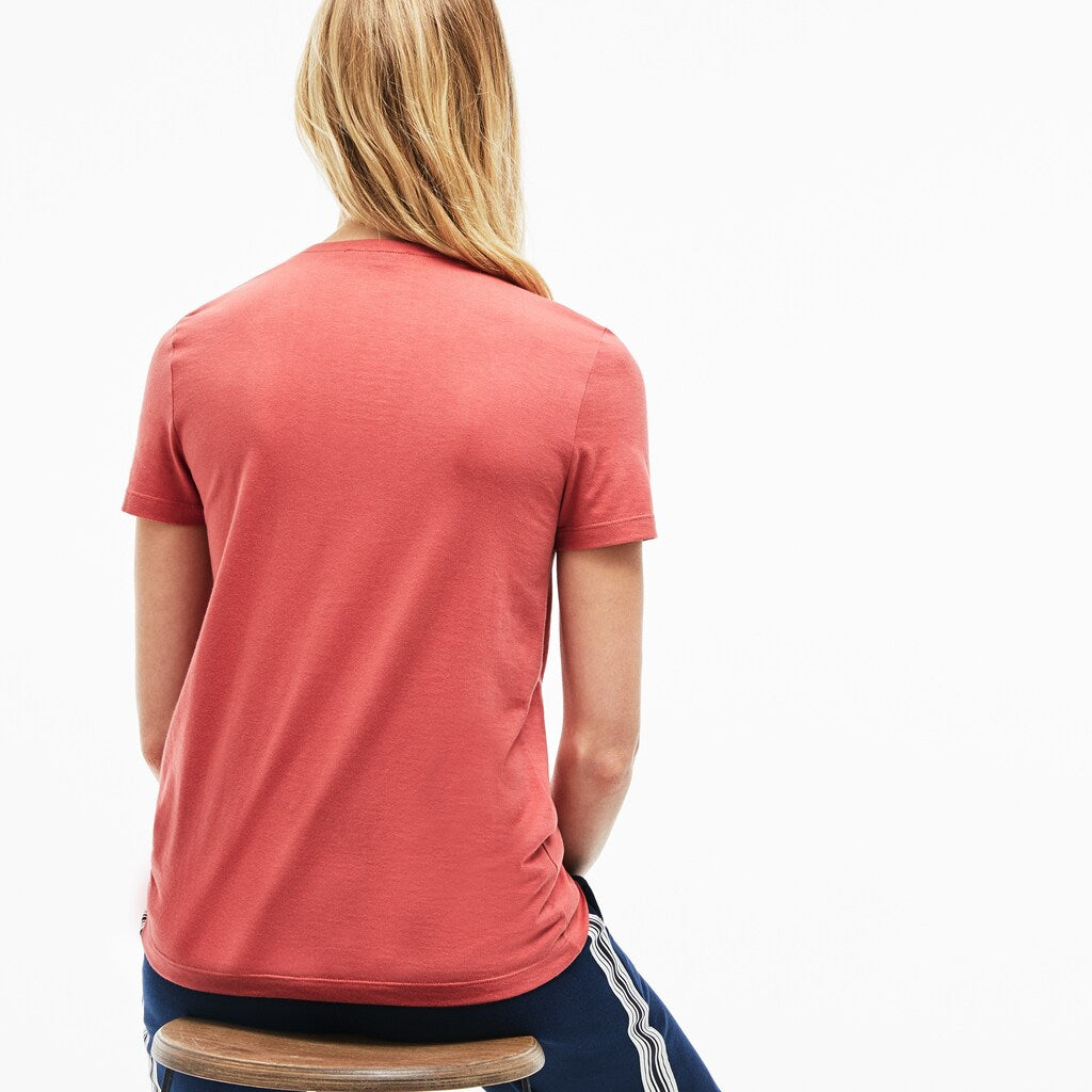 Wo  Slim Fit V-Neck Cotton Jersey T-shirt | Lacoste Womens
