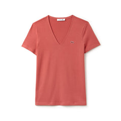 Wo  Slim Fit V-Neck Cotton Jersey T-shirt | Lacoste Womens