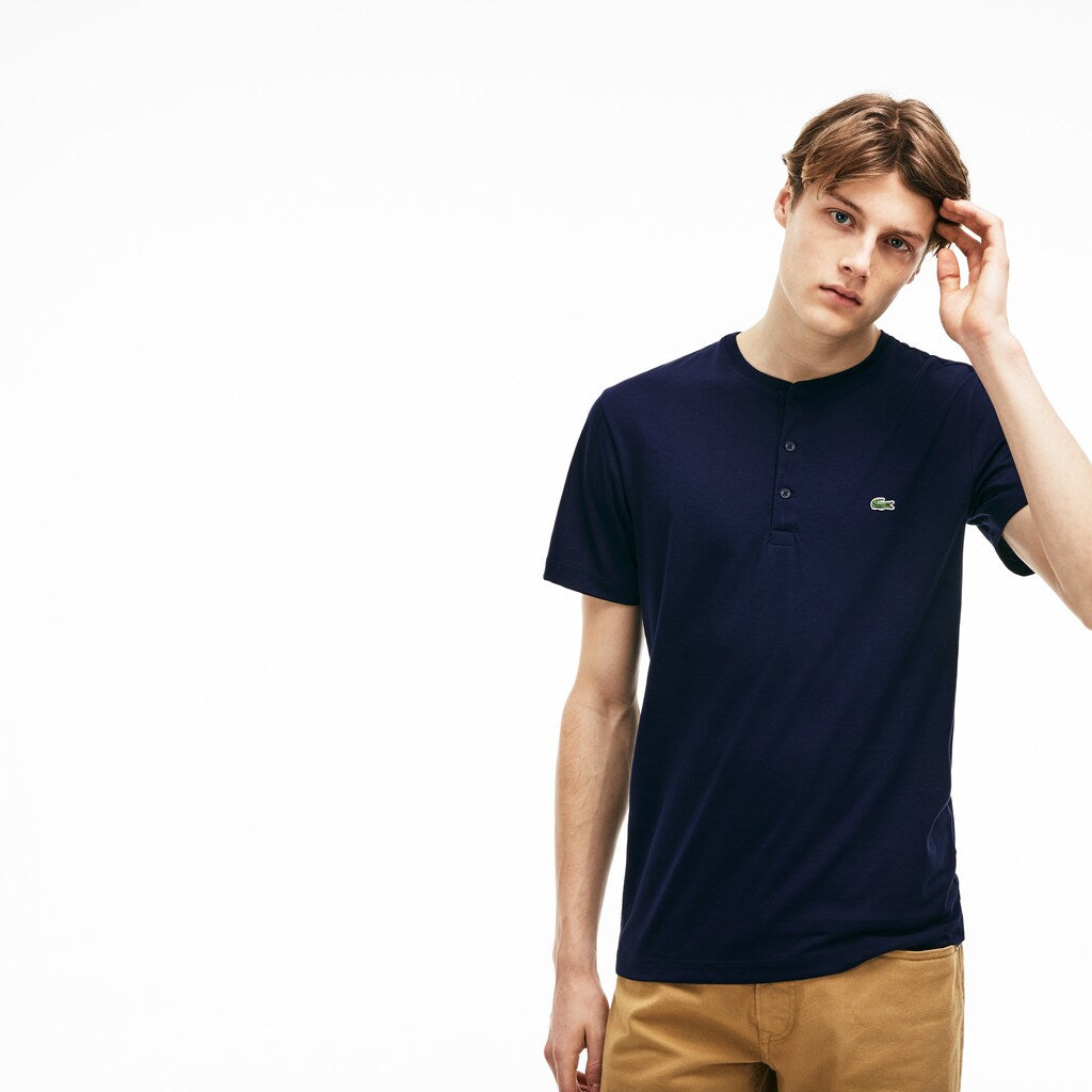 Regular Fit Pima Cotton Henley T-shirt | Lacoste Mens