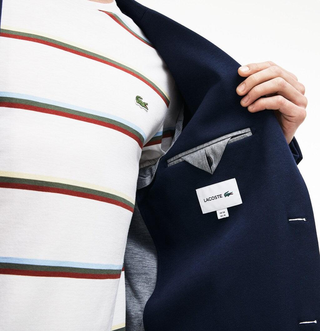 Stretch Cotton Jersey Piqué Blazer | Lacoste Mens