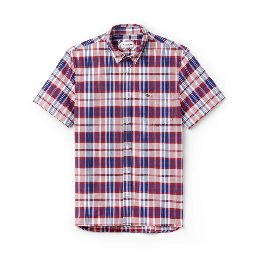 Regular Fit Check Oxford Shirt | Lacoste Mens