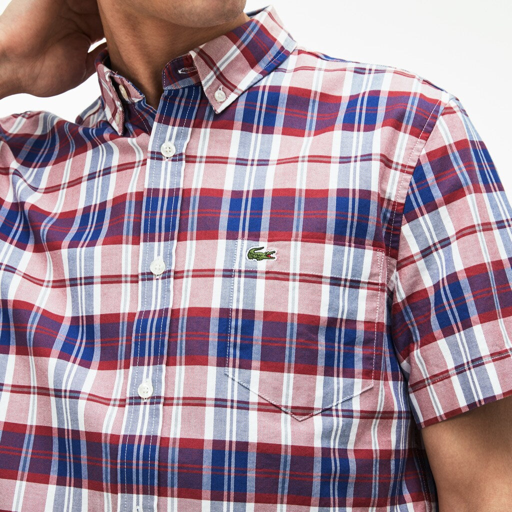 Regular Fit Check Oxford Shirt | Lacoste Mens