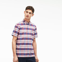 Regular Fit Check Oxford Shirt | Lacoste Mens