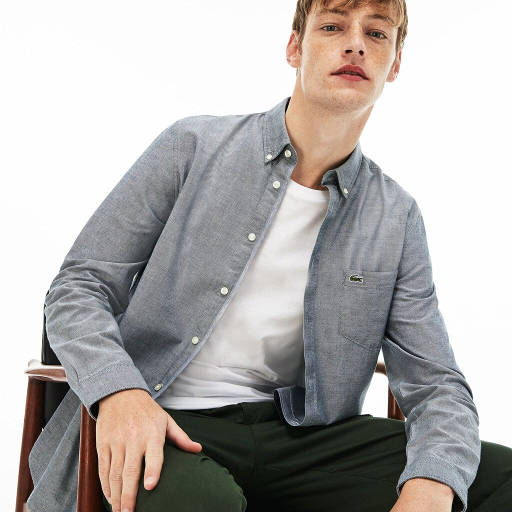 Regular Fit Cotton Oxford Shirt | Lacoste Mens