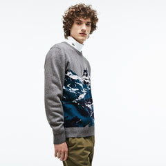 Crew Neck Alpine Print Wool And Cotton Jacquard Sweater | Lacoste Mens