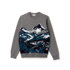 Crew Neck Alpine Print Wool And Cotton Jacquard Sweater | Lacoste Mens