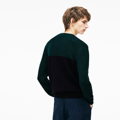 Crew Neck Ribbed Wool Sweater | Lacoste Mens