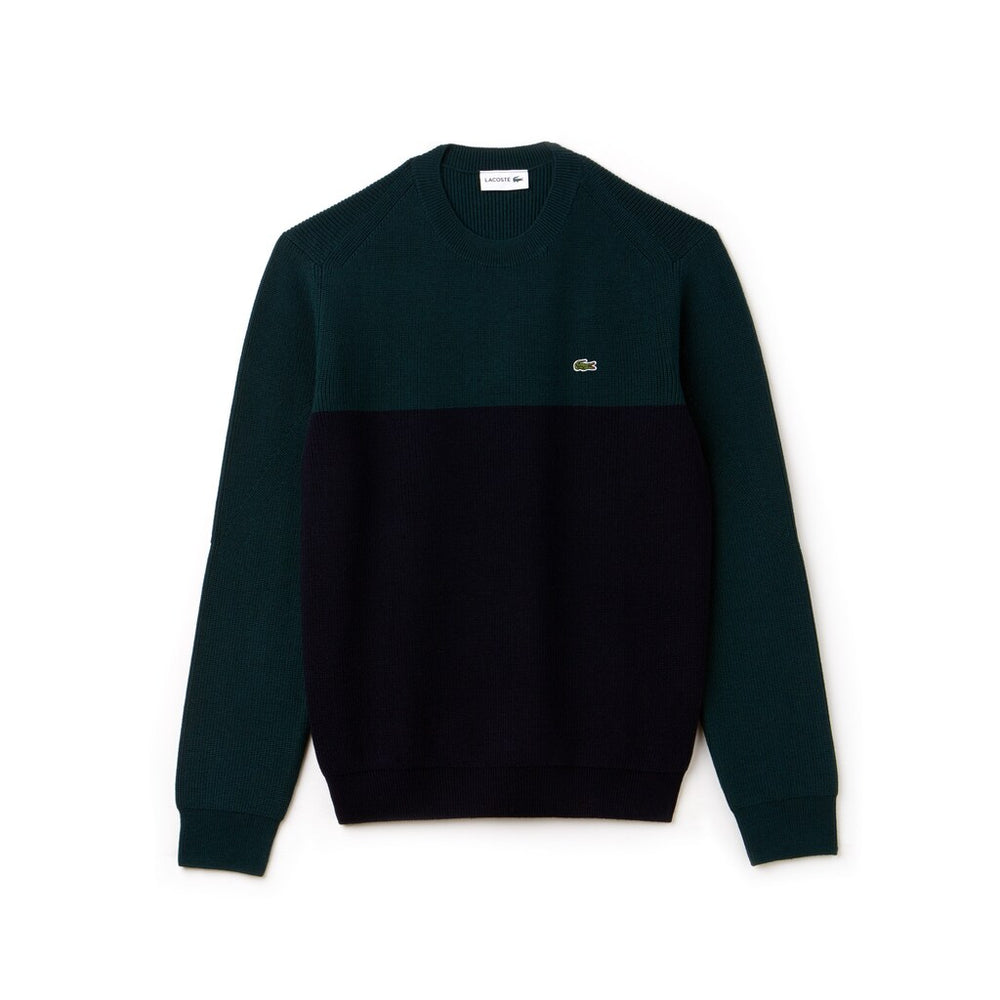 Crew Neck Ribbed Wool Sweater | Lacoste Mens