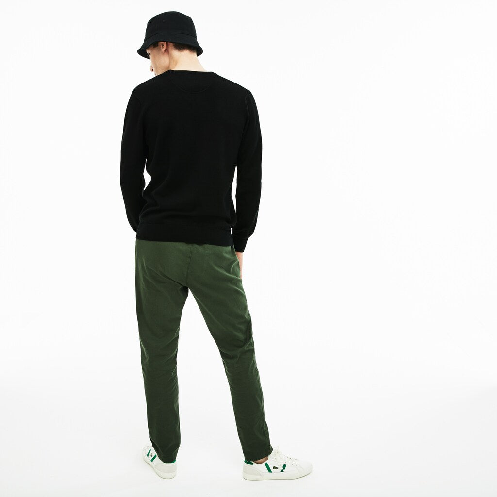 V-neck Caviar Piqué Accent Cotton Jersey Sweater | Lacoste Mens