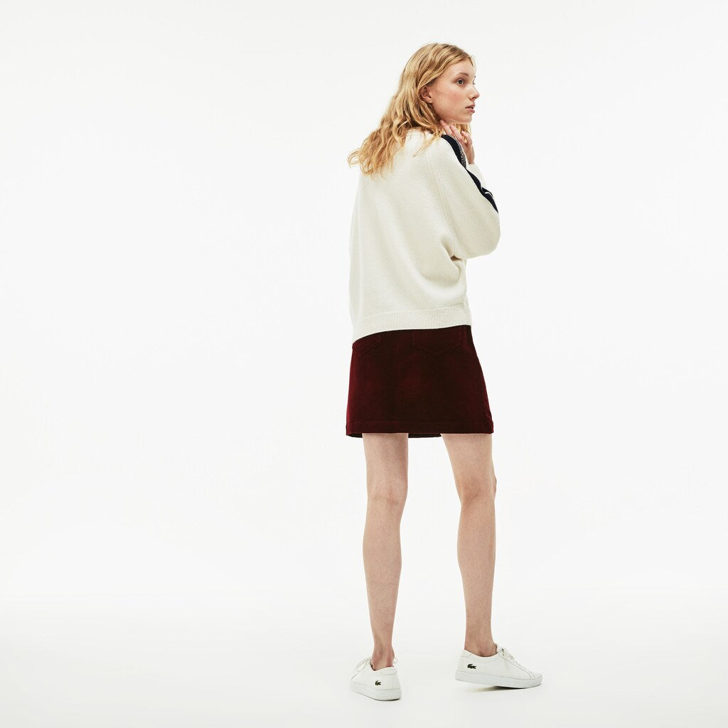 Wo  Ribbed Stretch Velour A-Line Skirt | Lacoste Womens
