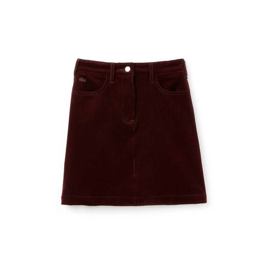 Wo  Ribbed Stretch Velour A-Line Skirt | Lacoste Womens