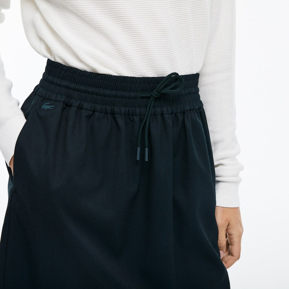 Wo  Elasticized Waist Flowing Stretch Wool Knit Skirt | Lacoste Womens