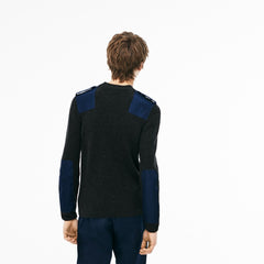 Crew Neck Colorblock Ribbed Wool And Cotton Sweater | Lacoste Mens