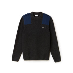 Crew Neck Colorblock Ribbed Wool And Cotton Sweater | Lacoste Mens
