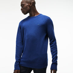 Crew Neck Double Wool And Cashmere Piqué Sweater | Lacoste Mens