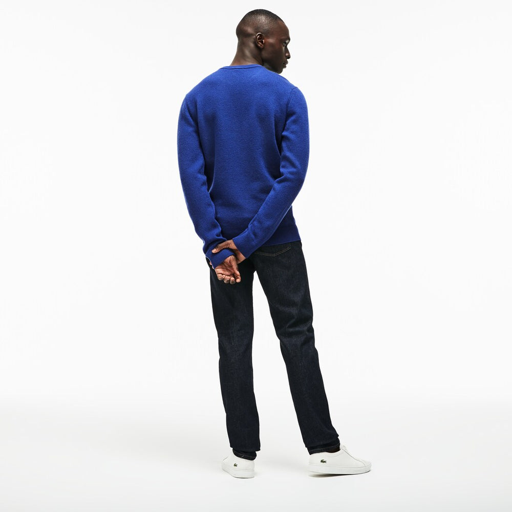 Crew Neck Double Wool And Cashmere Piqué Sweater | Lacoste Mens