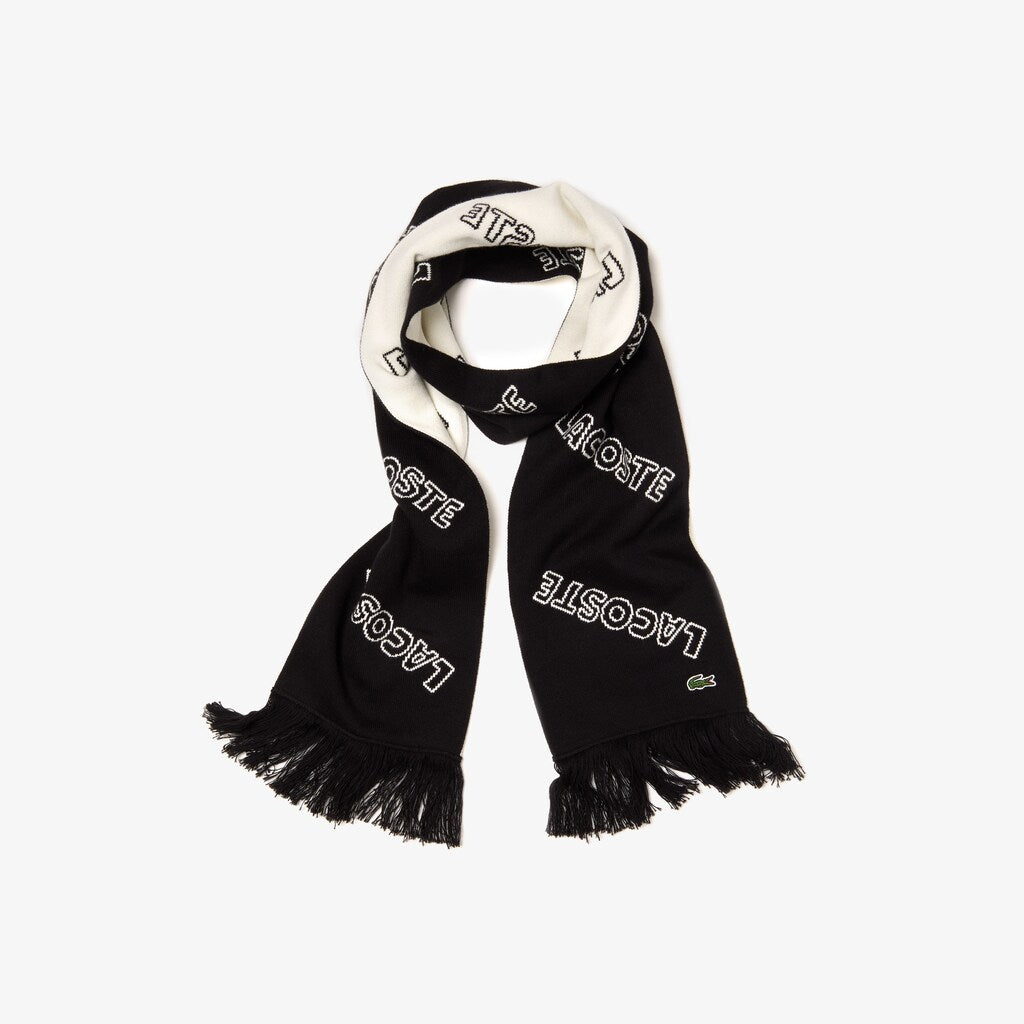 Lacoste LIVE Lettering Cashmere And Cotton Scarf | Lacoste Mens