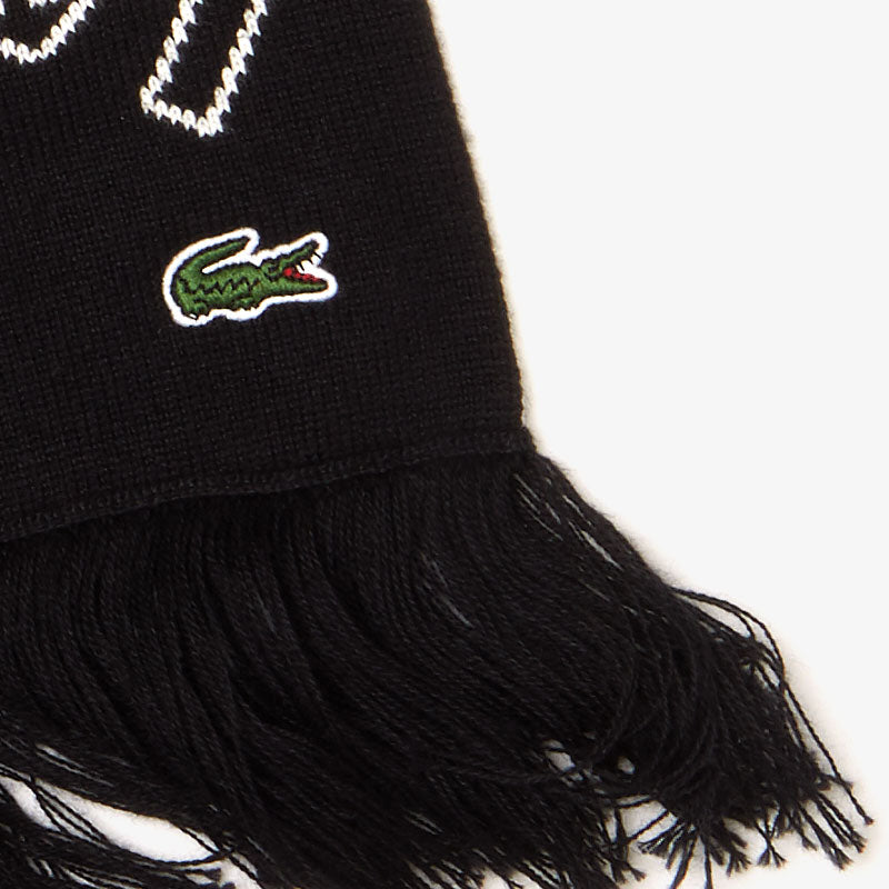 Lacoste LIVE Lettering Cashmere And Cotton Scarf | Lacoste Mens
