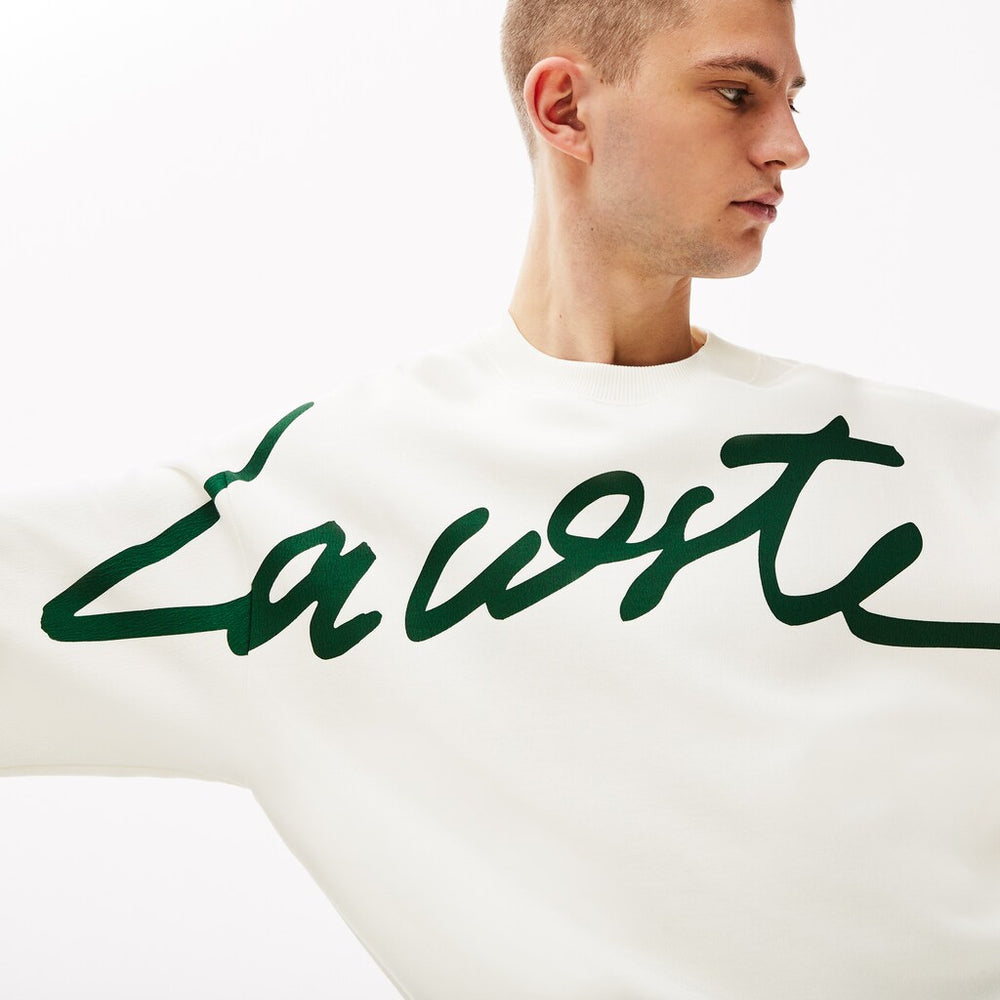 Unisex LIVE Signature Texturized Fleece Sweatshirt | Lacoste Mens